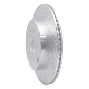 Mazda CX-9 Brake Rotor (1) - Rear Left - R1 Concepts - Drilled & Slotted - Silver - `07-`15